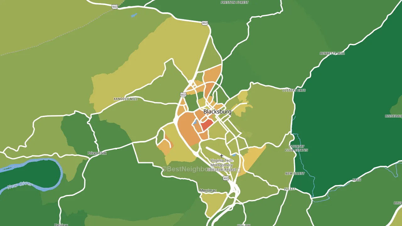 24060, VA block-group voter-turnout map