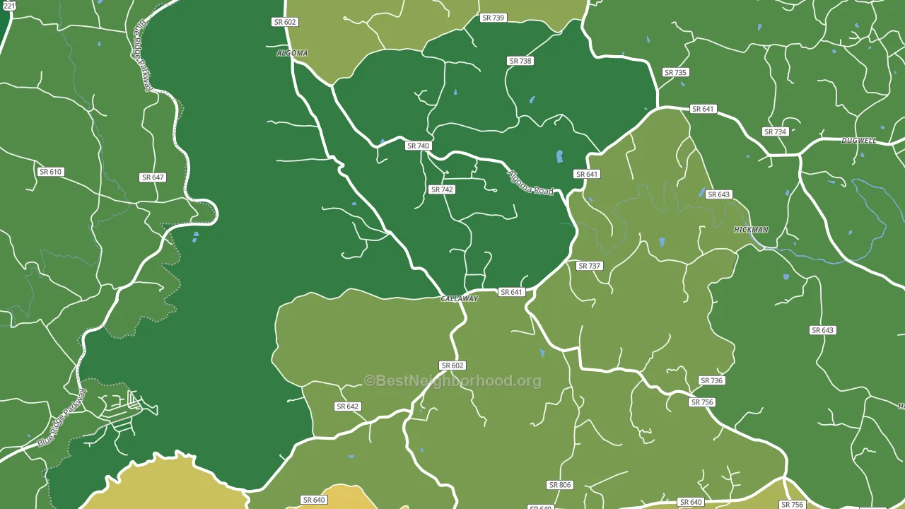 24067, VA block-group voter-turnout map