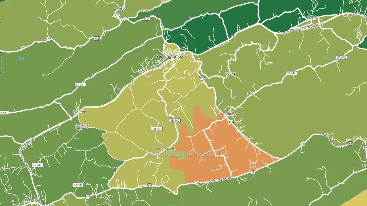 24277, VA block-group voter-turnout map