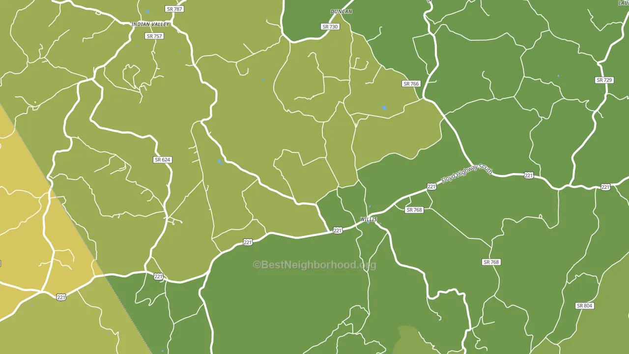 24380, VA block-group voter-turnout map