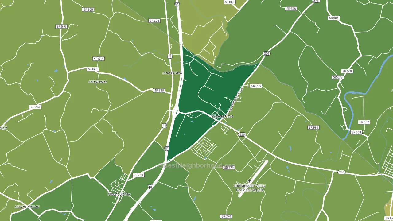 24486, VA block-group voter-turnout map