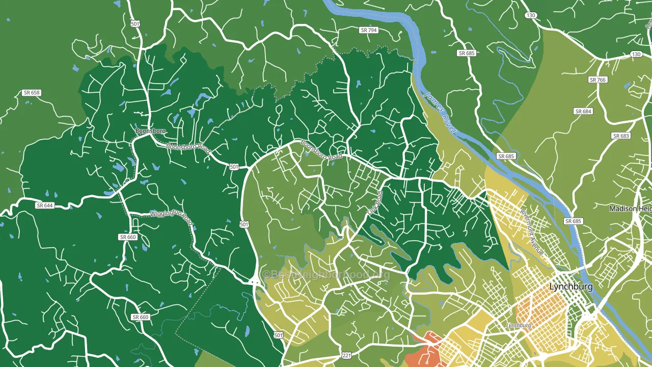 24503, VA block-group voter-turnout map