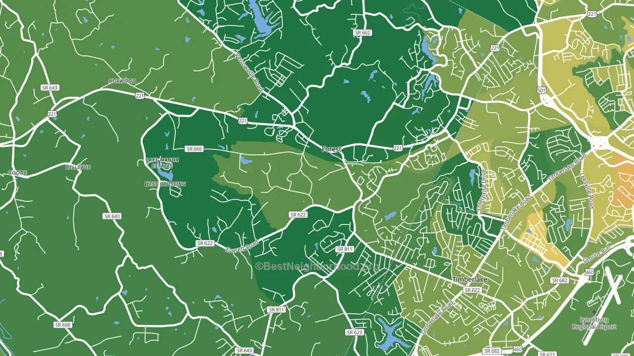 24551, VA block-group voter-turnout map
