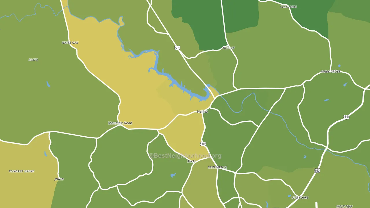 24558, VA block-group voter-turnout map