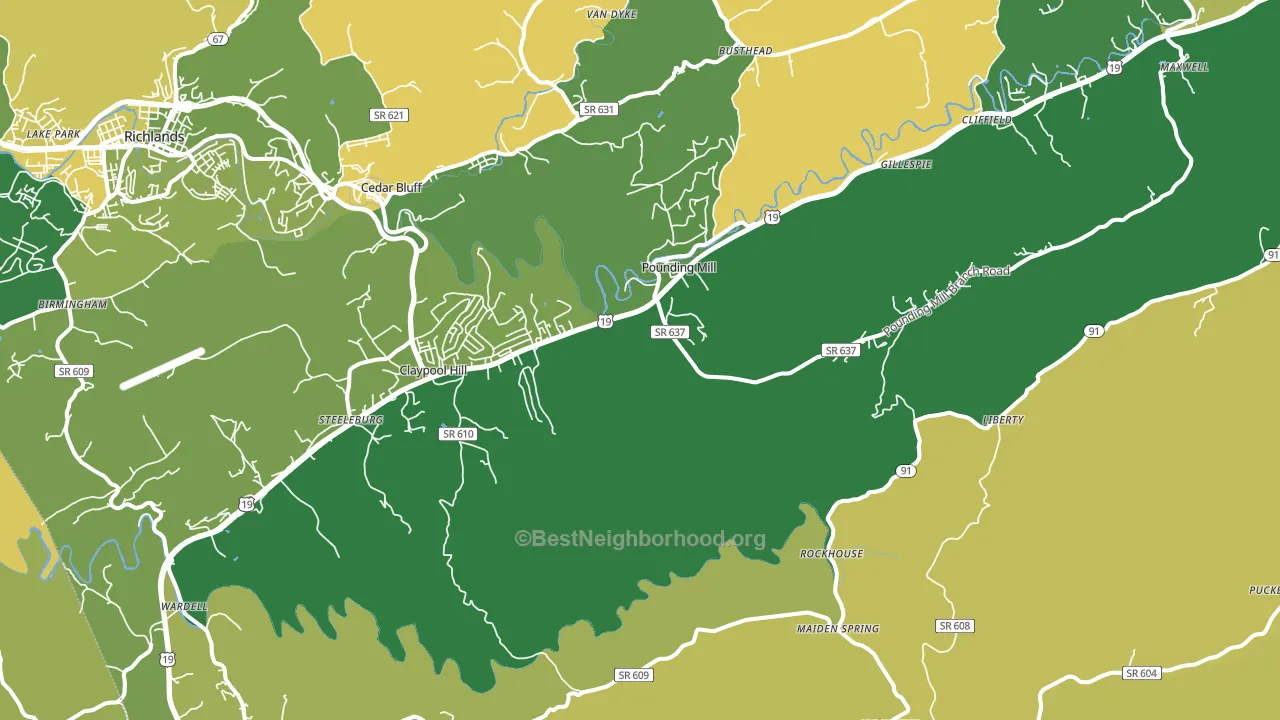 24637, VA block-group voter-turnout map