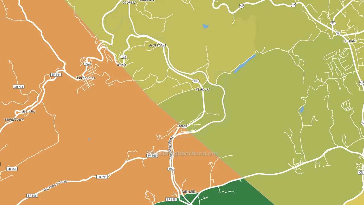 24738, WV block-group voter-turnout map