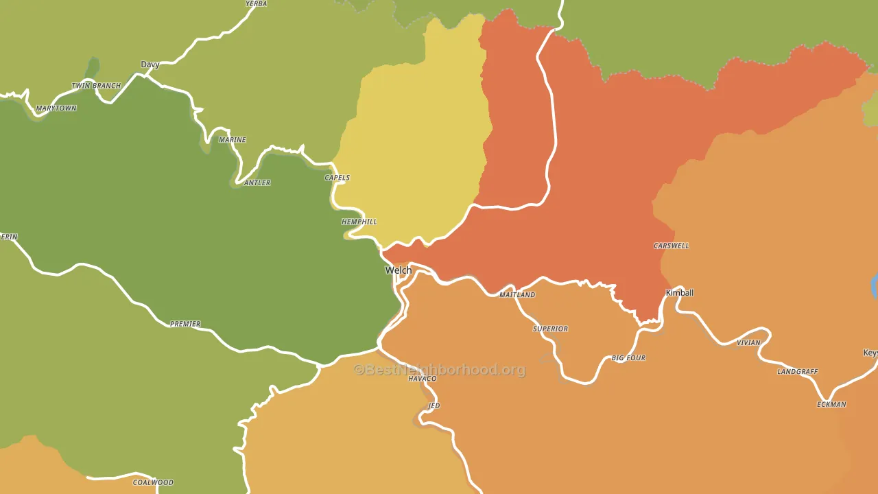 24801, WV block-group voter-turnout map