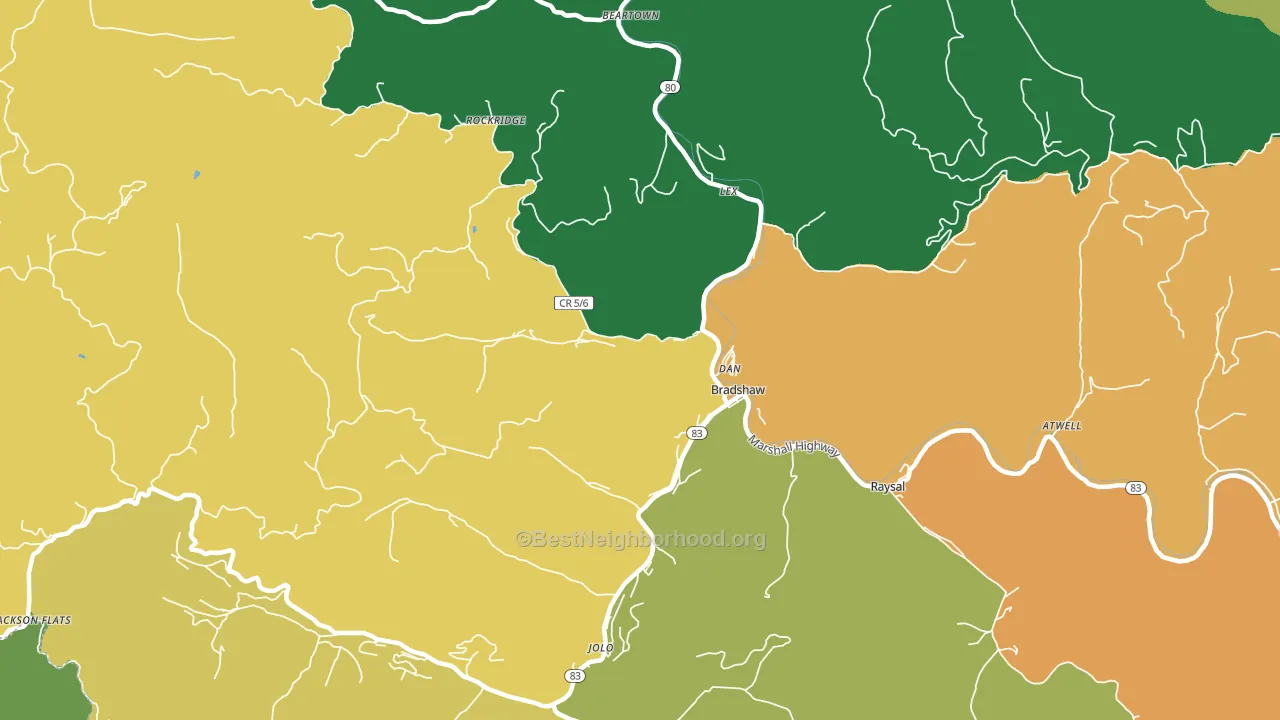 24817, WV block-group voter-turnout map
