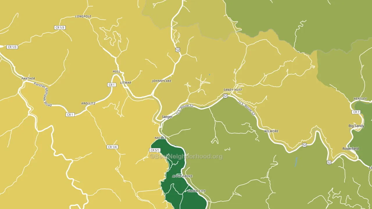 24844, WV block-group voter-turnout map