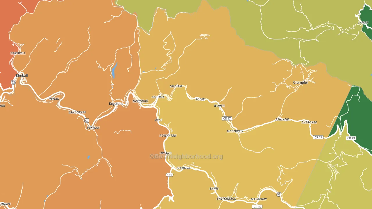 24868, WV block-group voter-turnout map