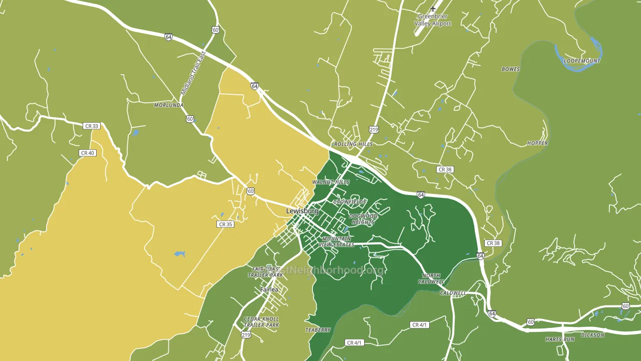 24901, WV block-group voter-turnout map