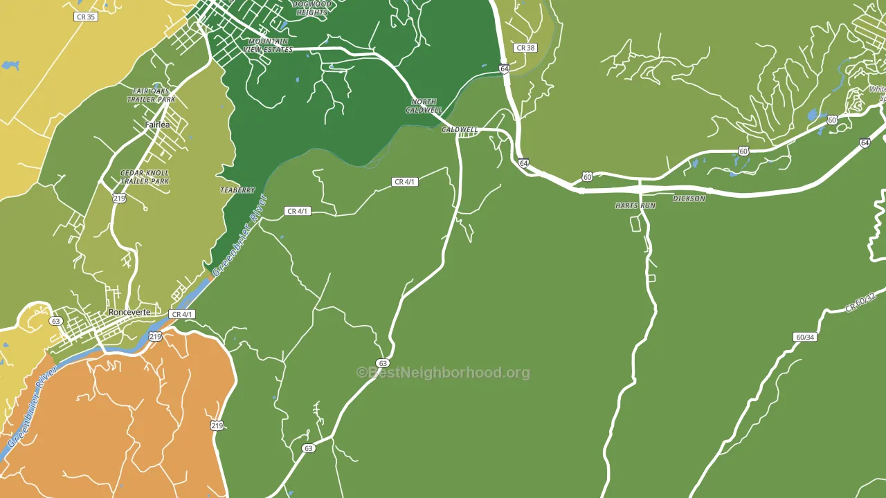 24925, WV block-group voter-turnout map