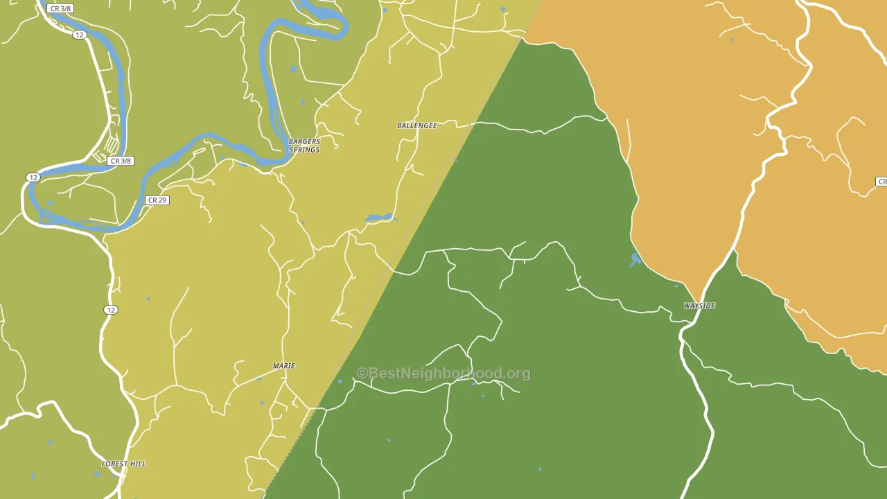 24985, WV block-group voter-turnout map