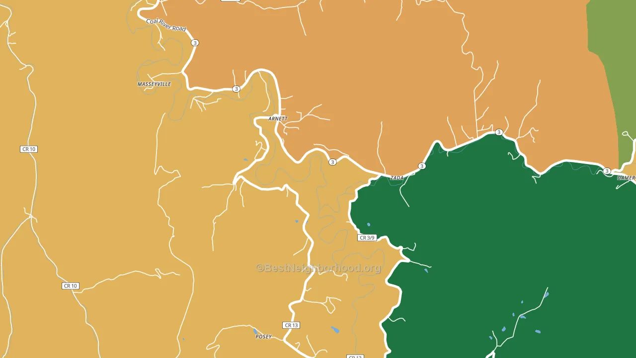 25007, WV block-group voter-turnout map