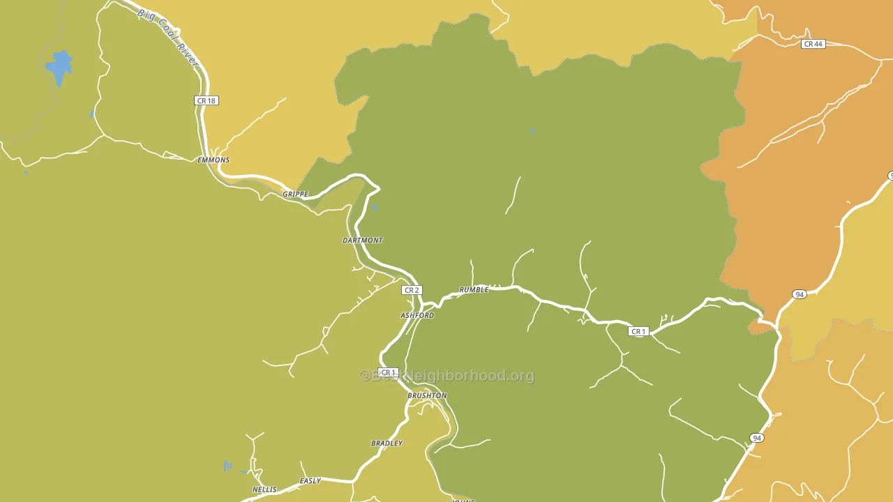 25009, WV block-group voter-turnout map