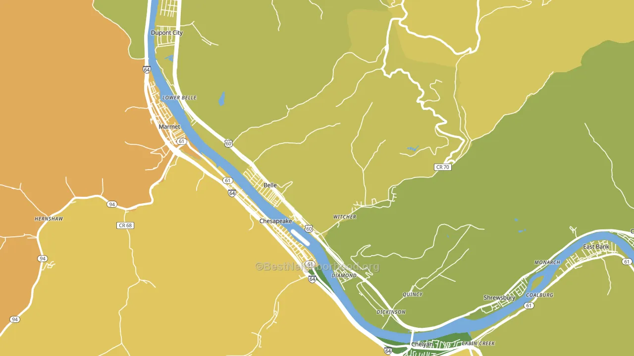 25015, WV block-group voter-turnout map