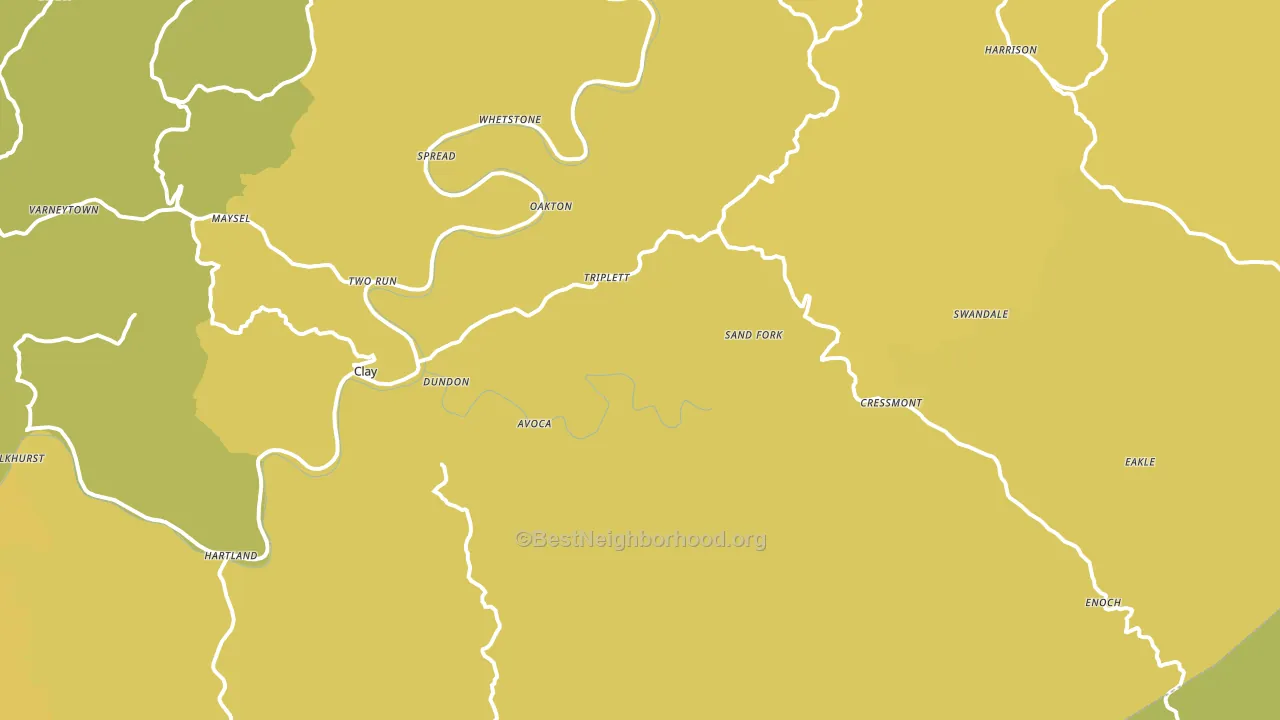 25043, WV block-group voter-turnout map