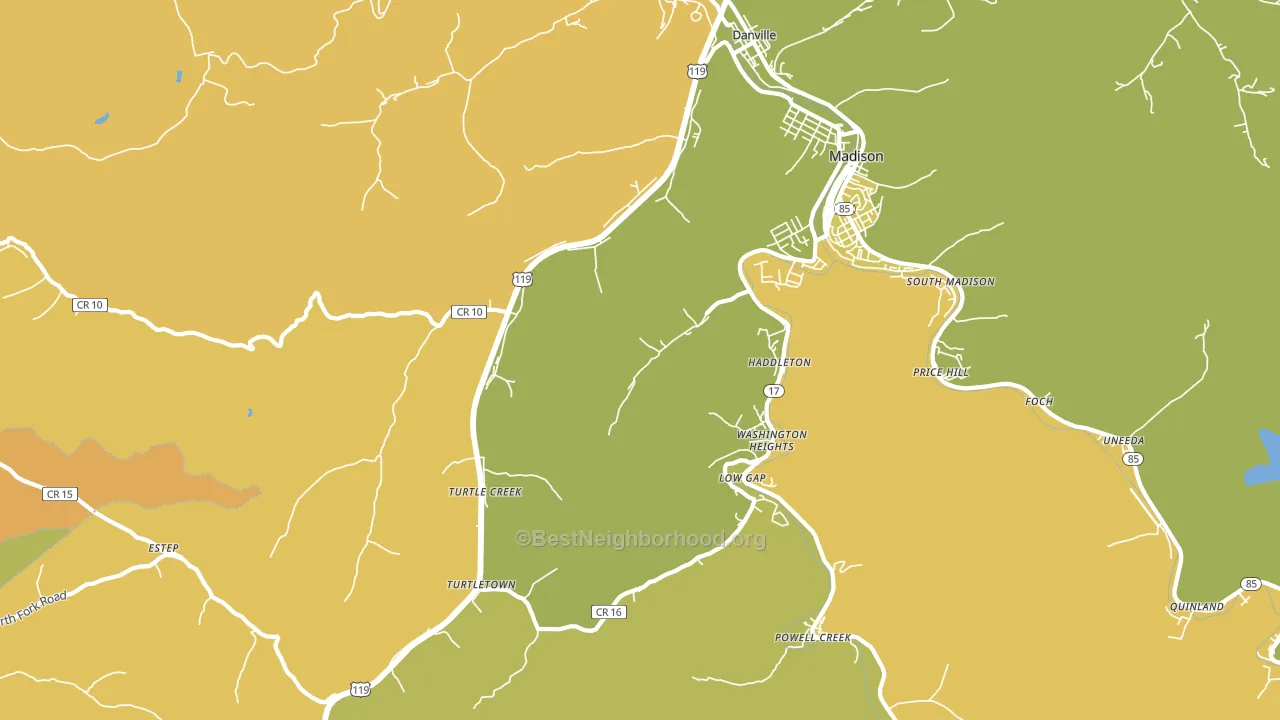 25053, WV block-group voter-turnout map
