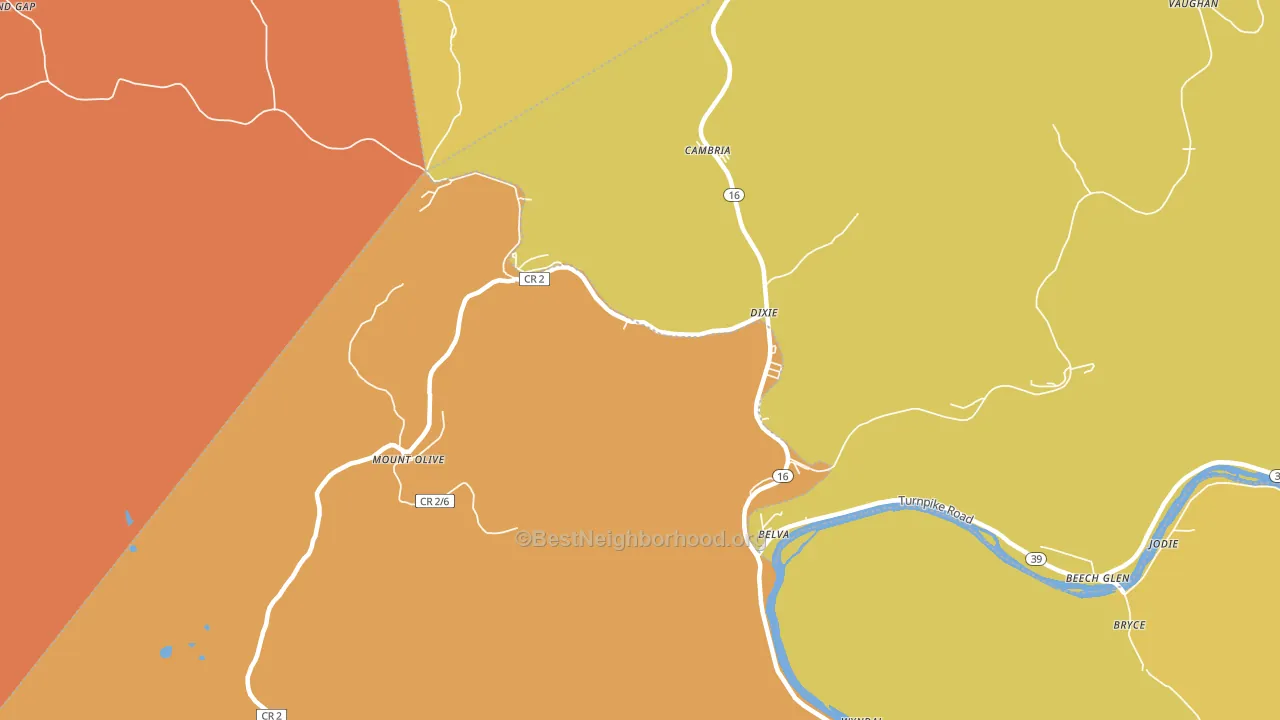 25059, WV block-group voter-turnout map