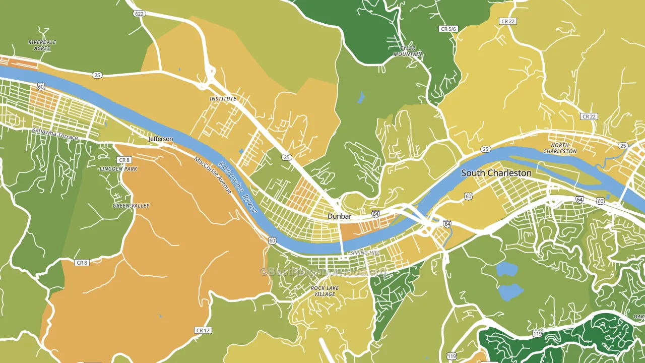 25064, WV block-group voter-turnout map