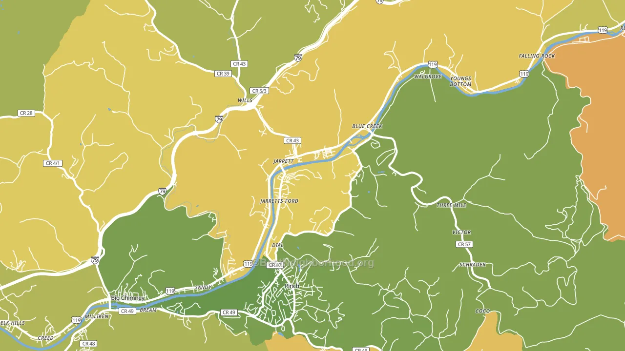 25071, WV block-group voter-turnout map