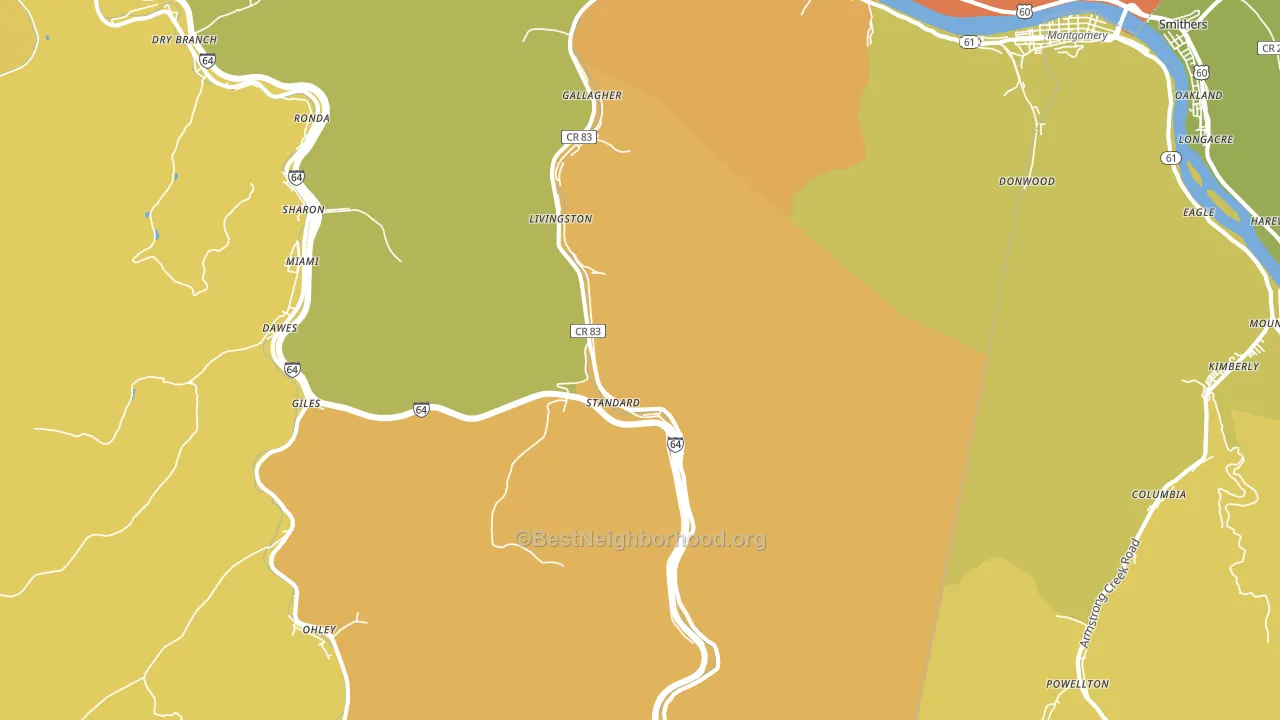 25083, WV block-group voter-turnout map