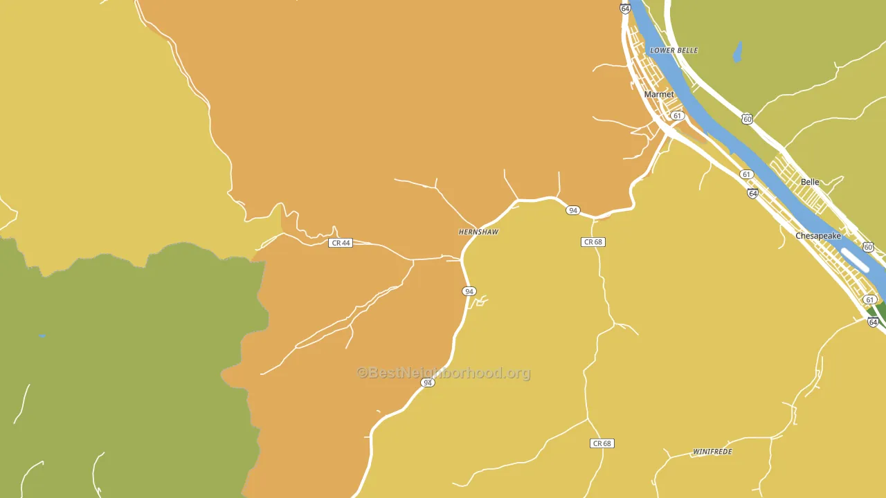25107, WV block-group voter-turnout map