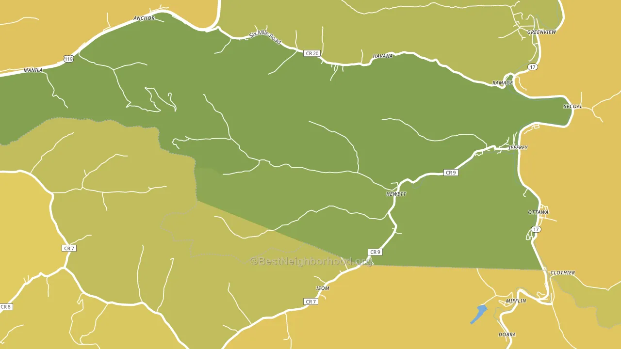 25108, WV block-group voter-turnout map
