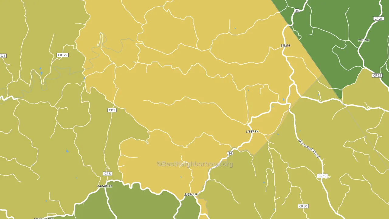 25124, WV block-group voter-turnout map
