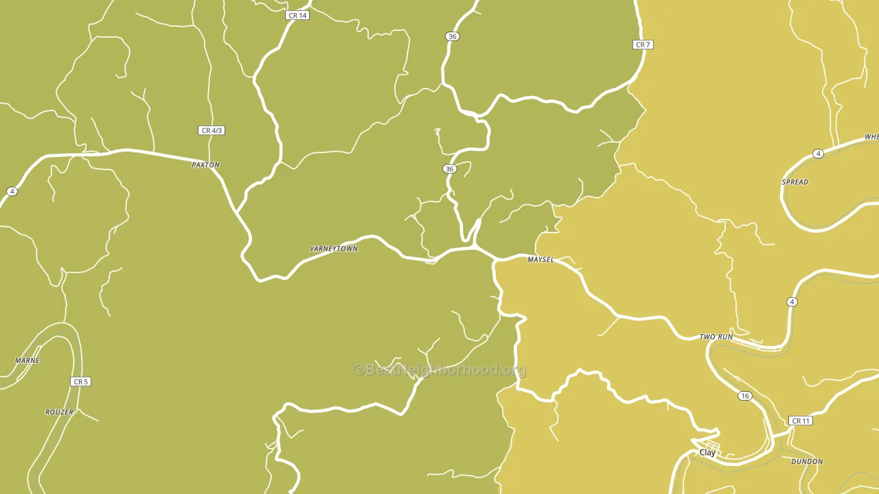 25133, WV block-group voter-turnout map