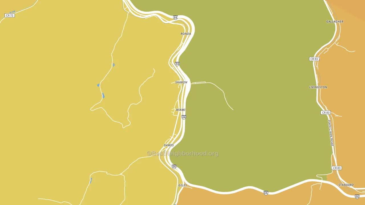 25134, WV block-group voter-turnout map