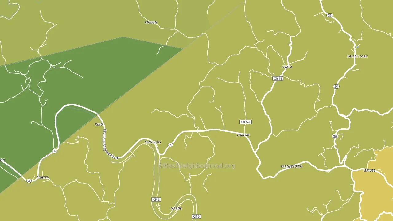 25164, WV block-group voter-turnout map