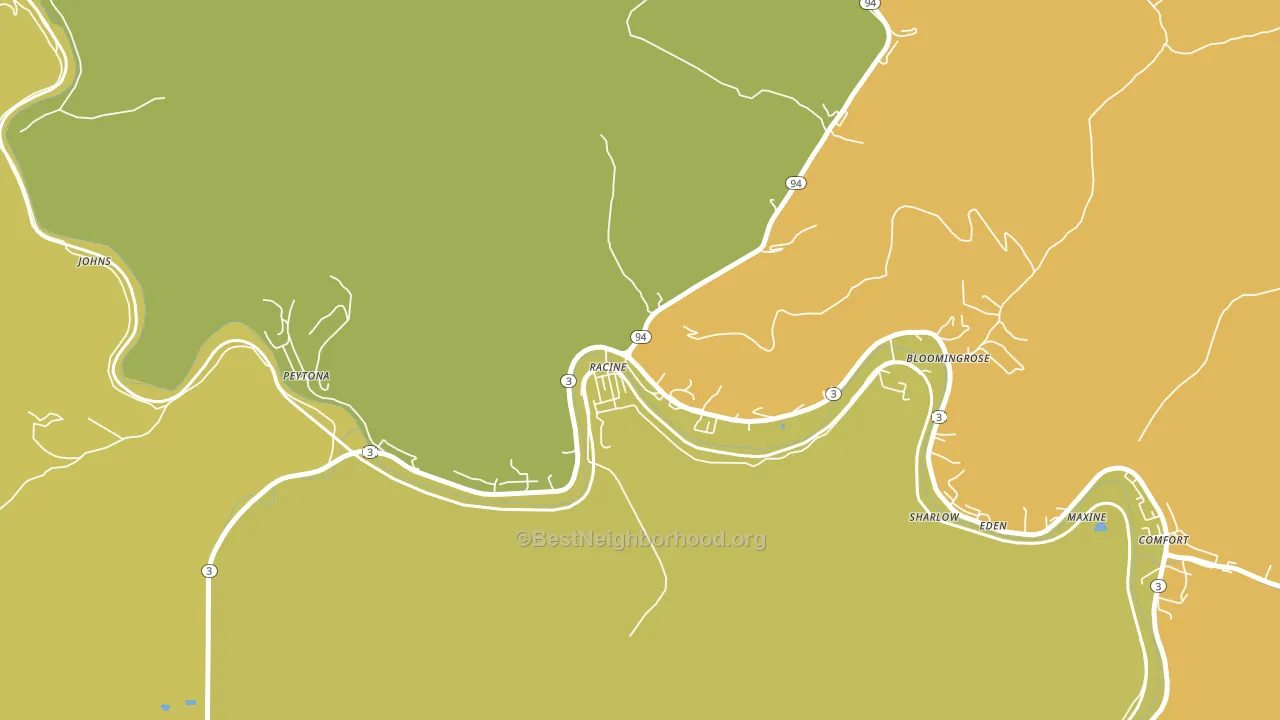 25165, WV block-group voter-turnout map