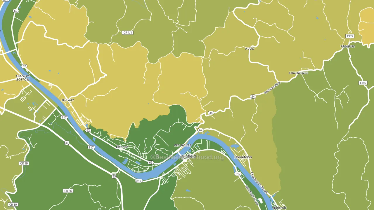 25168, WV block-group voter-turnout map