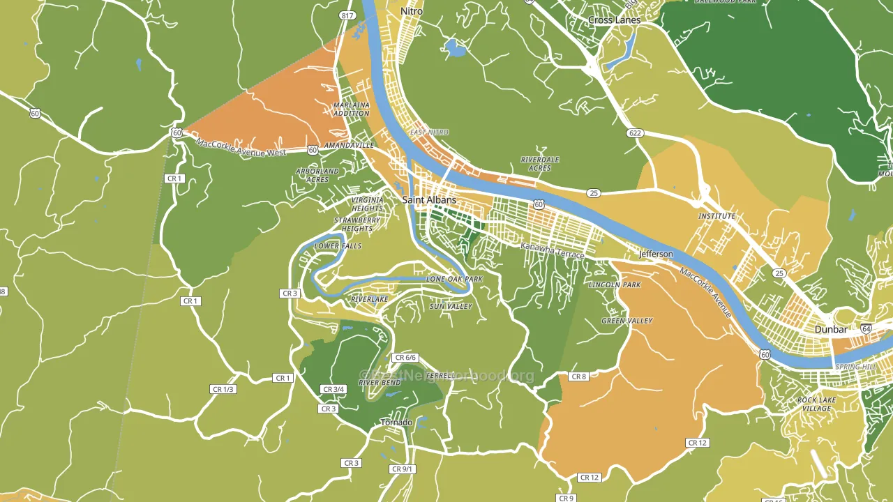 25177, WV block-group voter-turnout map