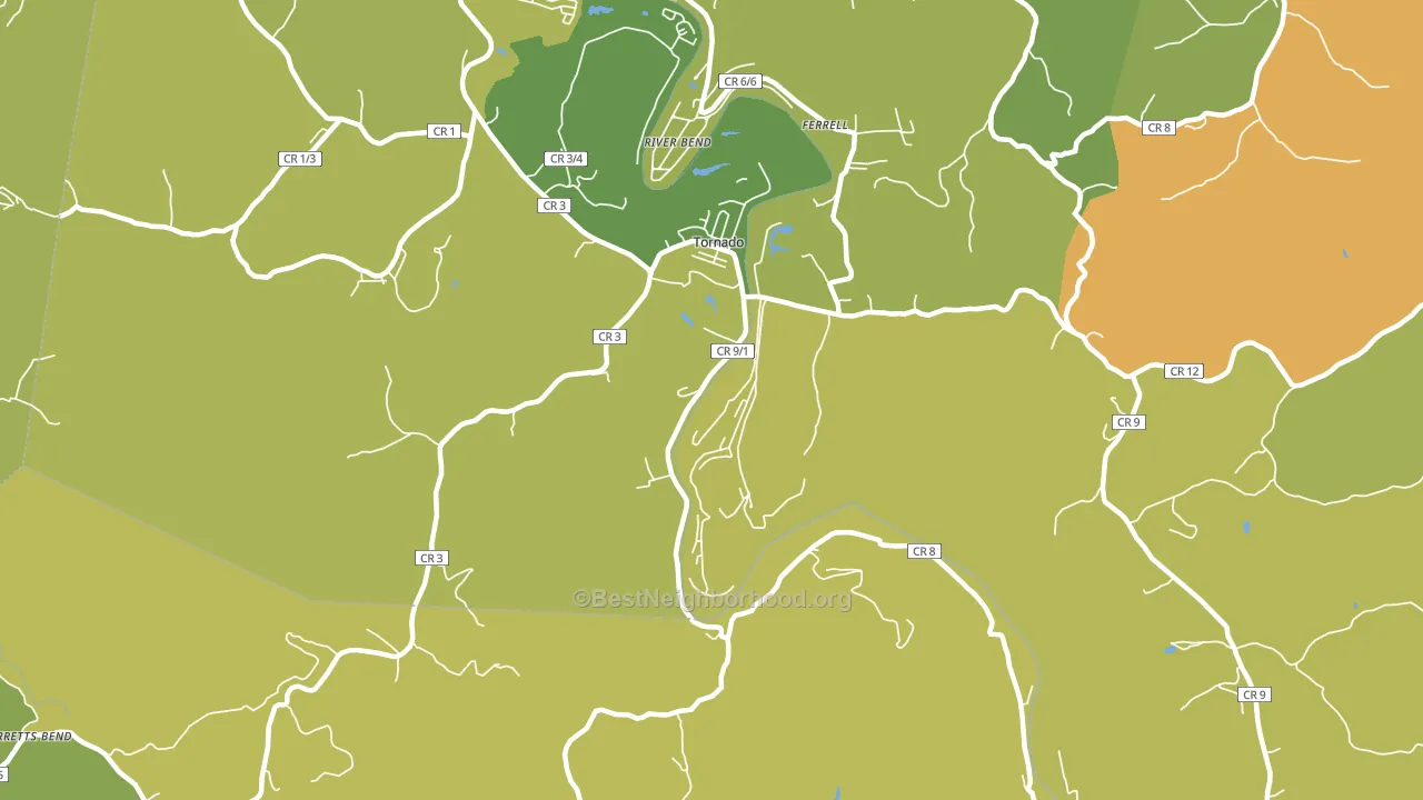 25202, WV block-group voter-turnout map