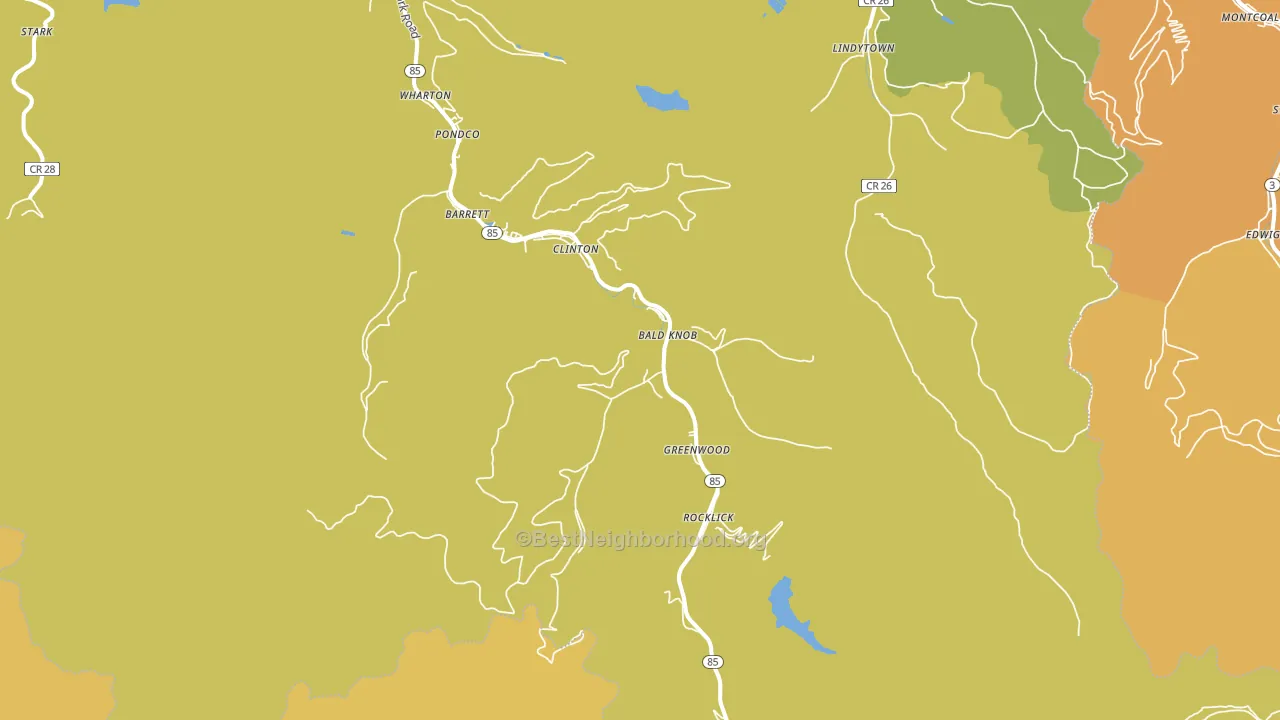 25208, WV block-group voter-turnout map