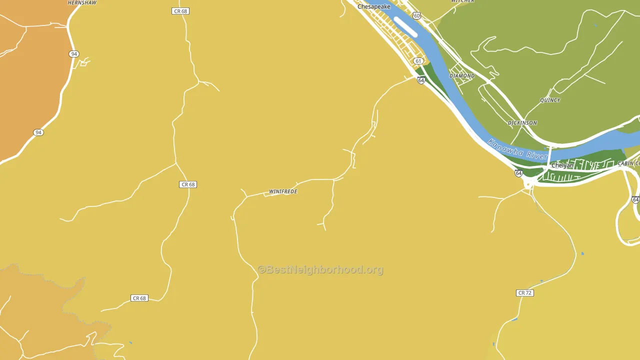 25214, WV block-group voter-turnout map