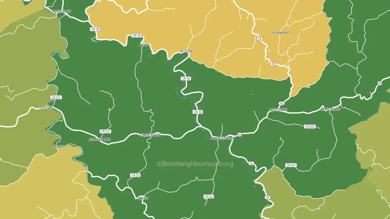 25234, WV block-group voter-turnout map