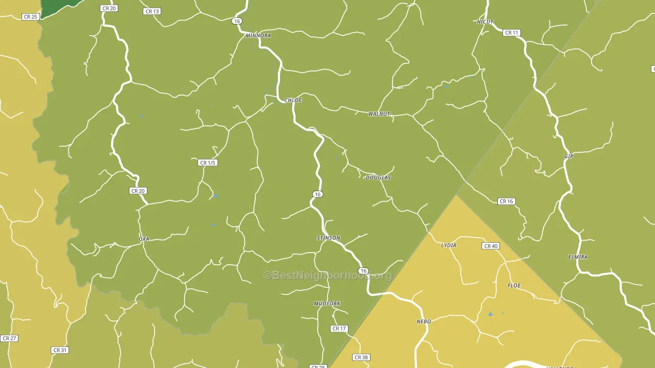 25235, WV block-group voter-turnout map