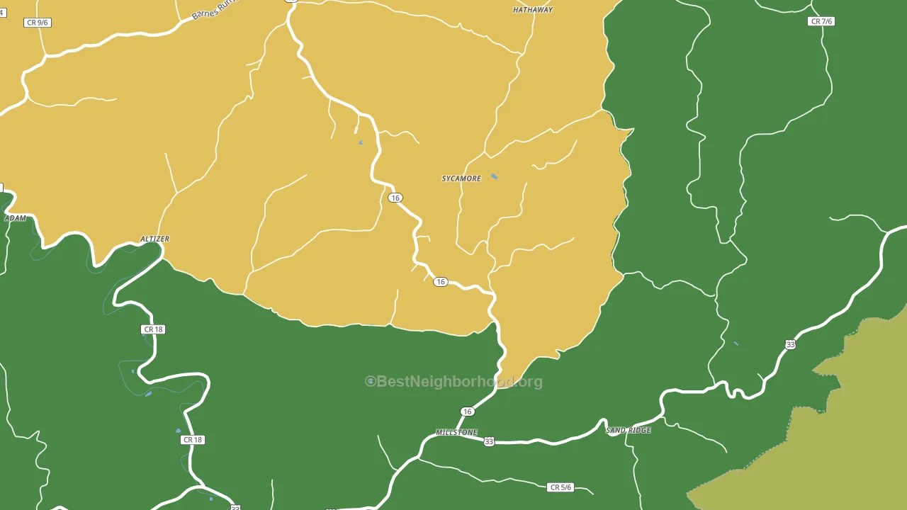25261, WV block-group voter-turnout map