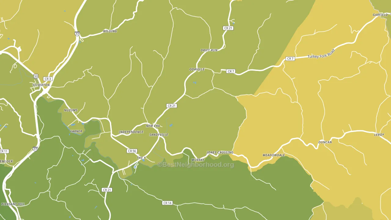 25275, WV block-group voter-turnout map