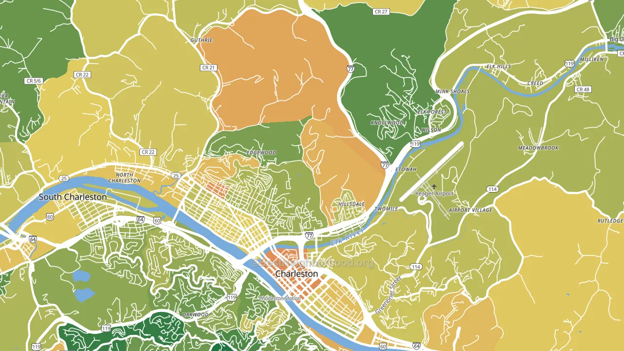 25302, WV block-group voter-turnout map
