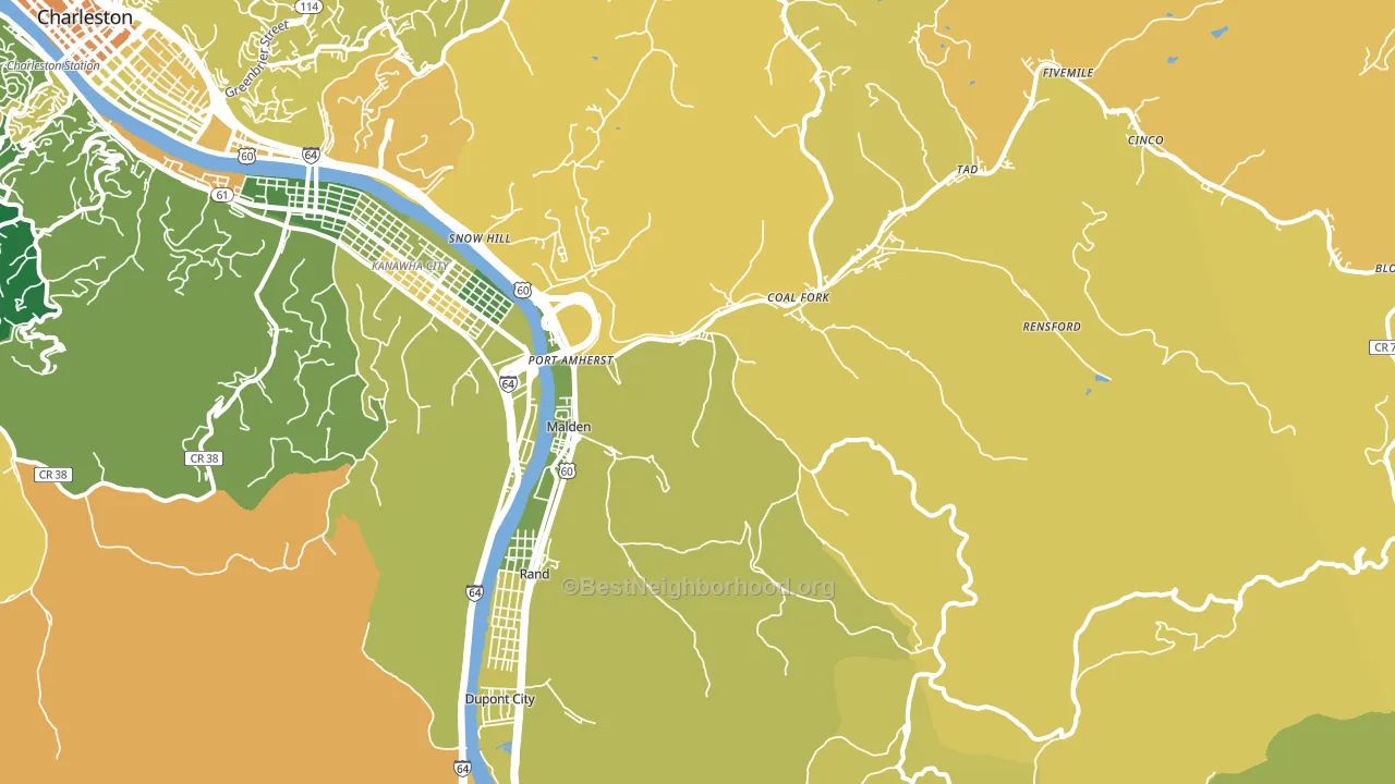 25306, WV block-group voter-turnout map