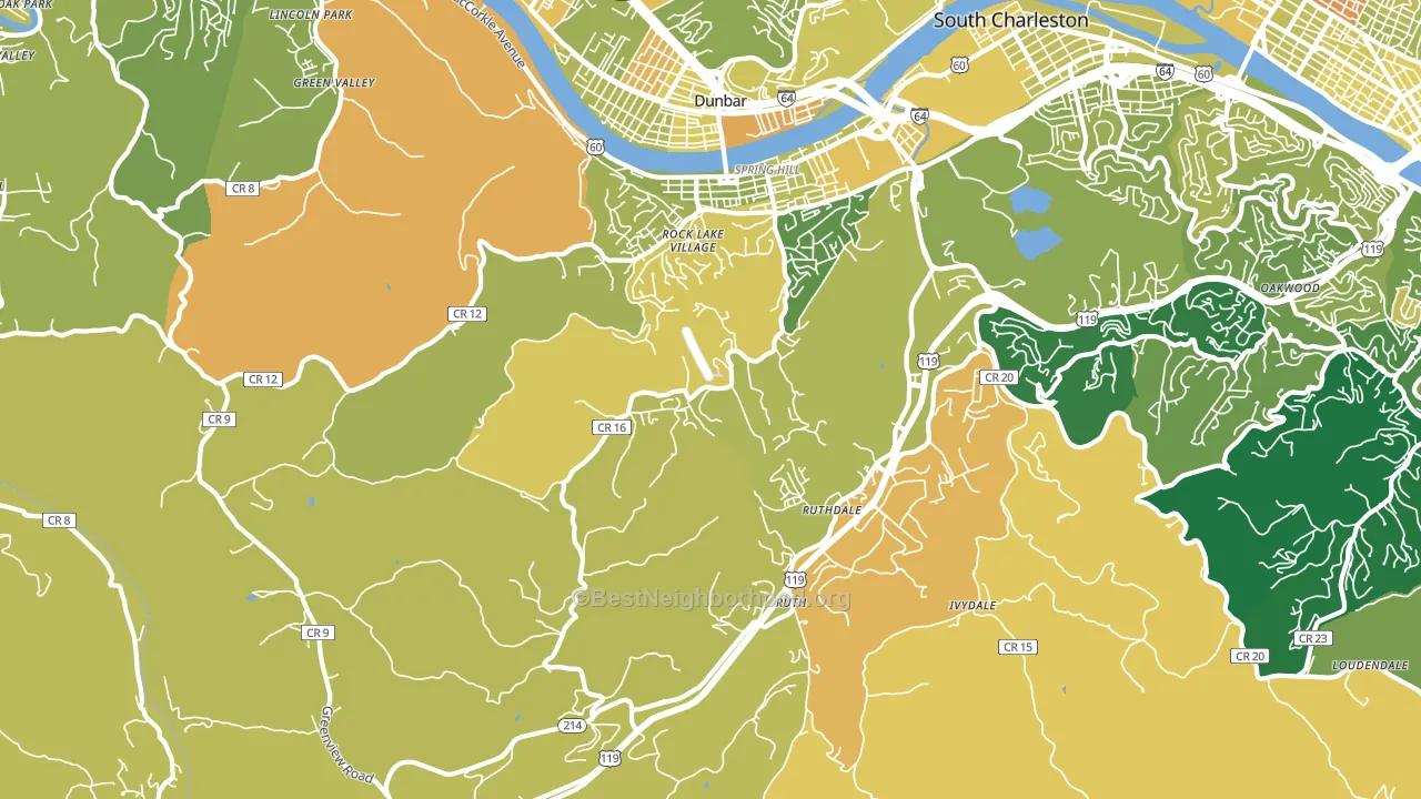25309, WV block-group voter-turnout map