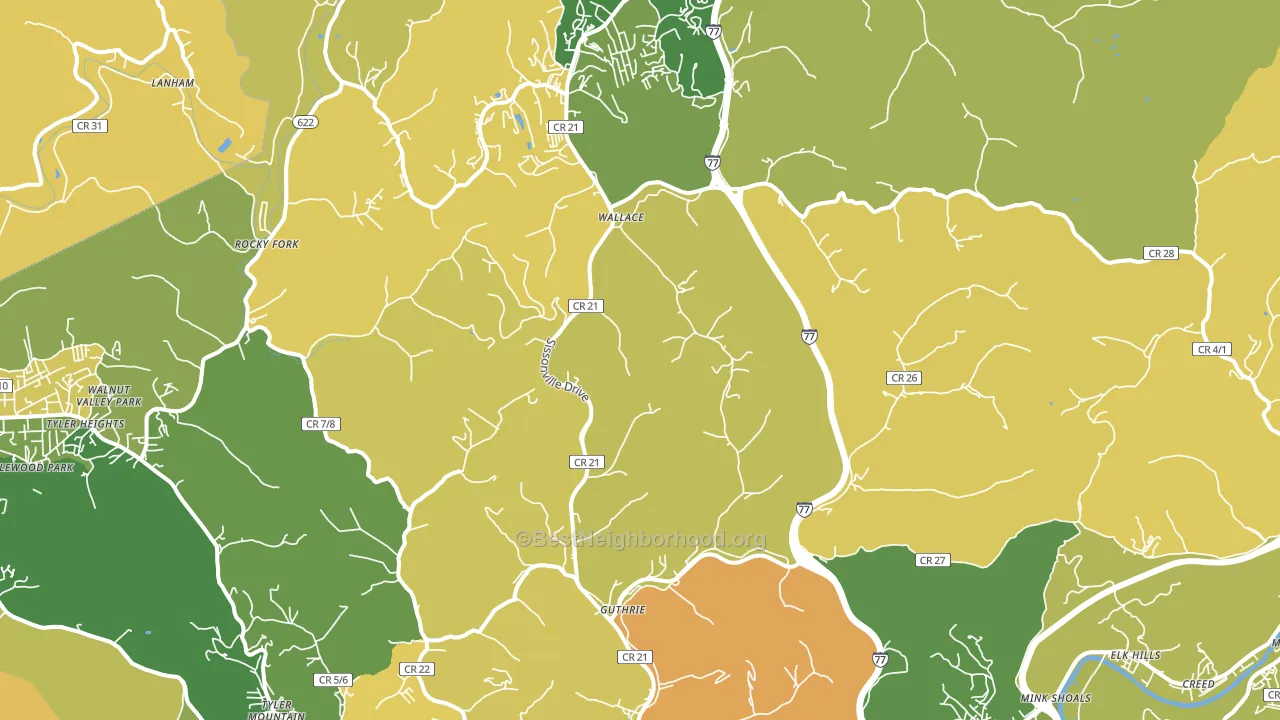 25312, WV block-group voter-turnout map