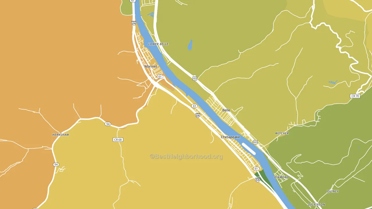 25315, WV block-group voter-turnout map