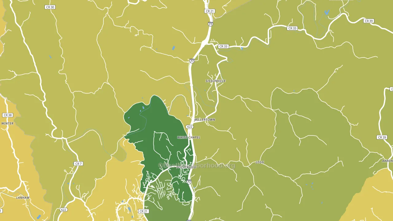 25320, WV block-group voter-turnout map
