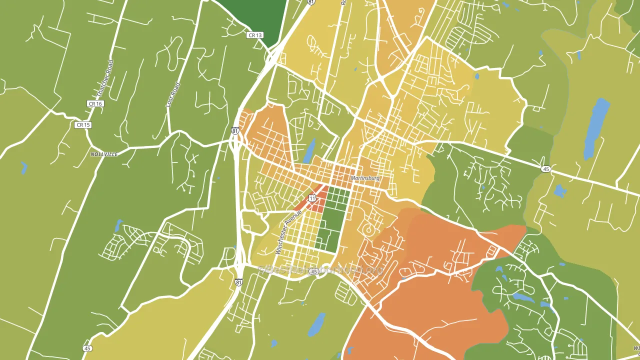 25401, WV block-group voter-turnout map