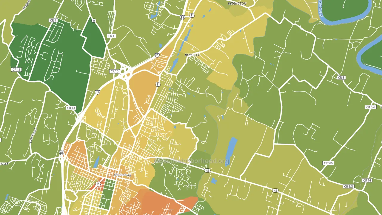25404, WV block-group voter-turnout map